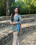 Blue Embroidered Kurta Set
