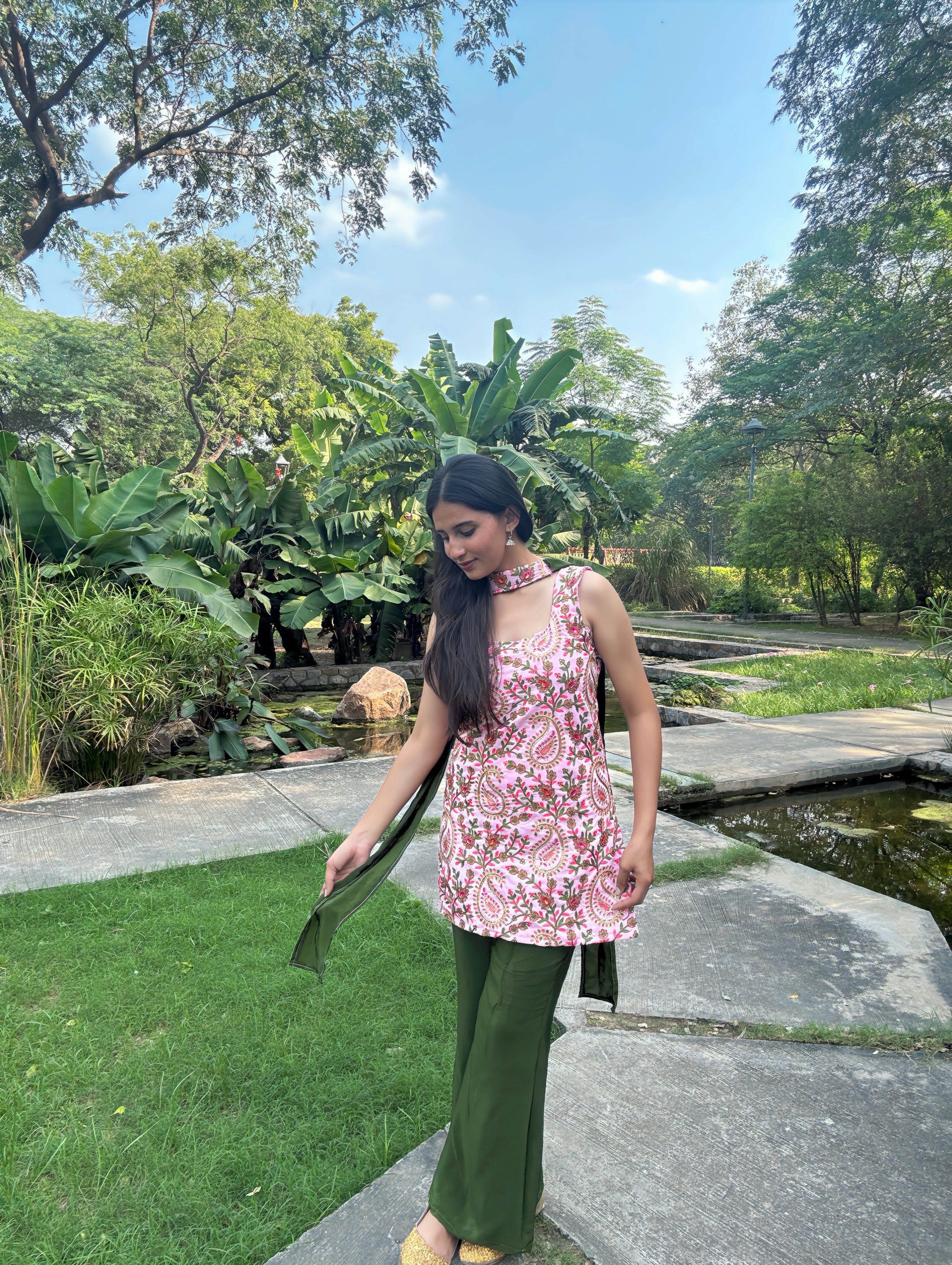 Pink Embroidered Kurta Set