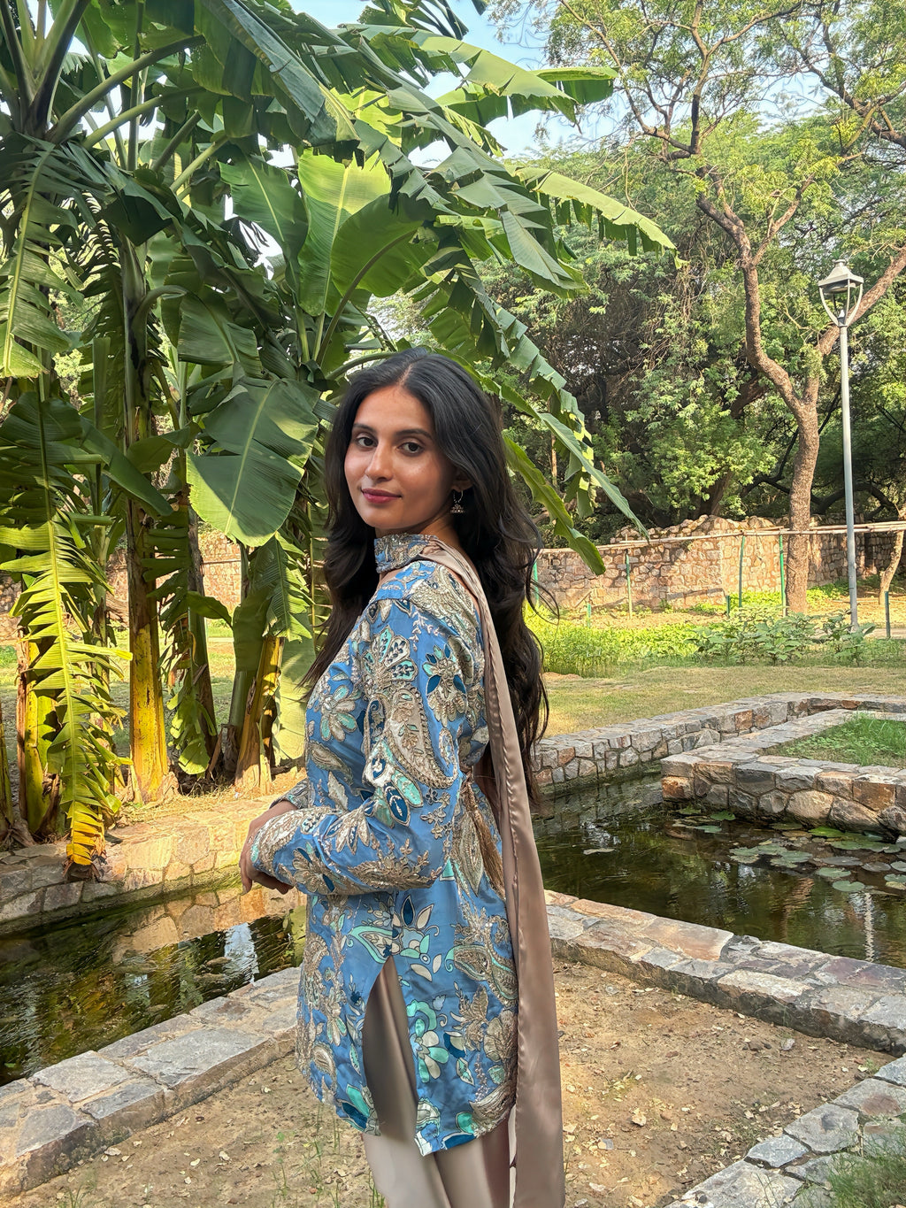 Blue Embroidered Kurta Set