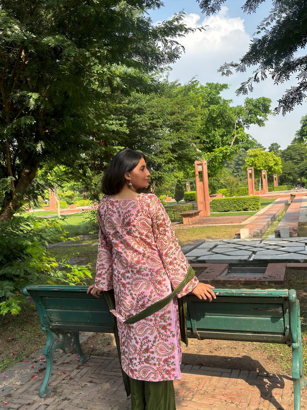 Pink Floral Kurta Set