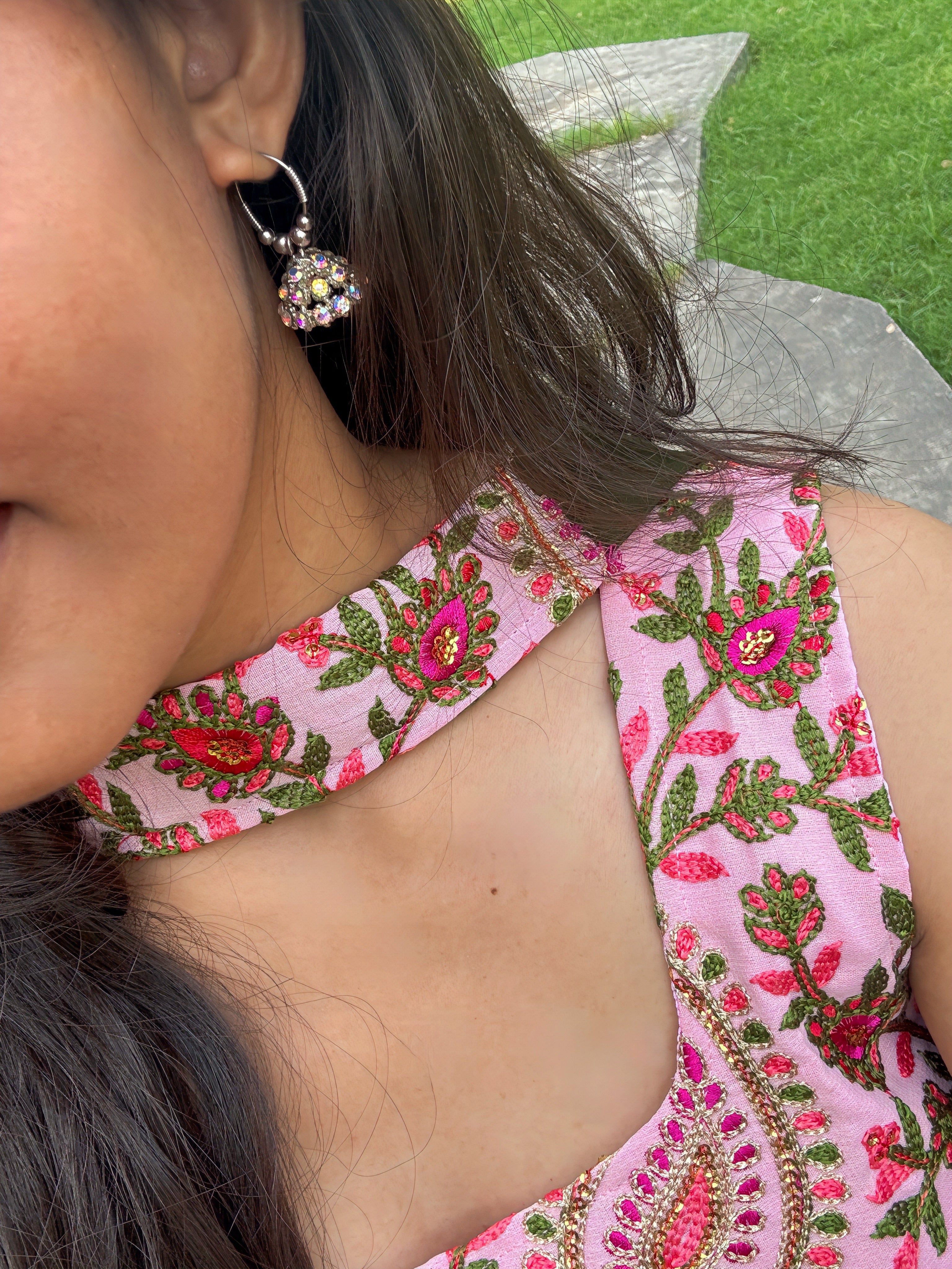 Pink Embroidered Kurta Set